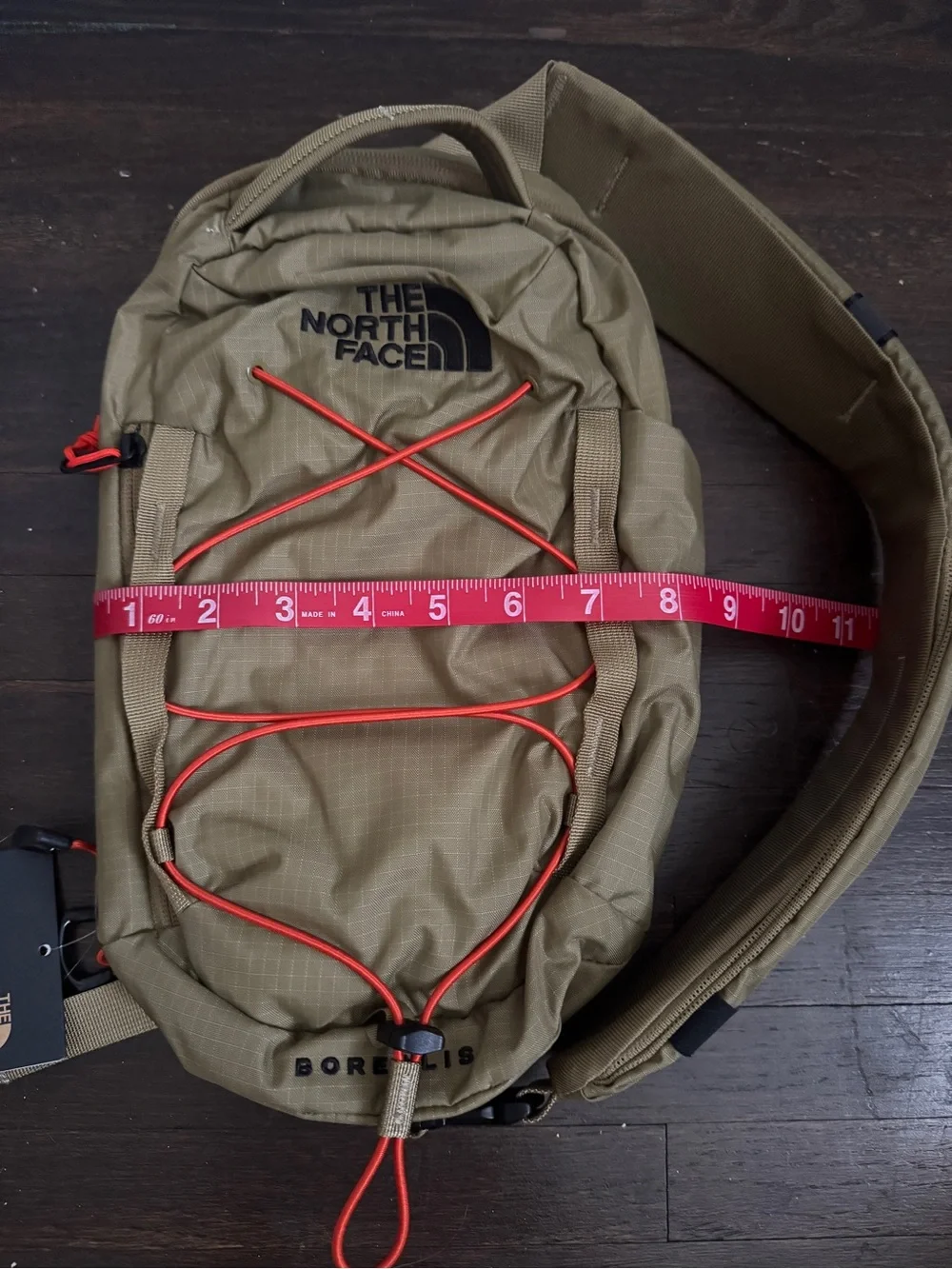 The North Face Borealis Sling Bag Cedar-Lava with Red Detail NWT